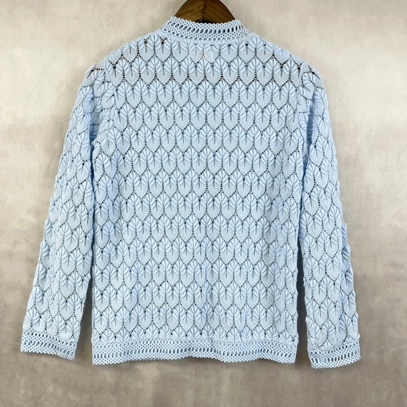 Vintage Montgomery Ward Womens 60s 70s Crochet Cardigan Japan Coquette Cottage - Picture 5 of 11